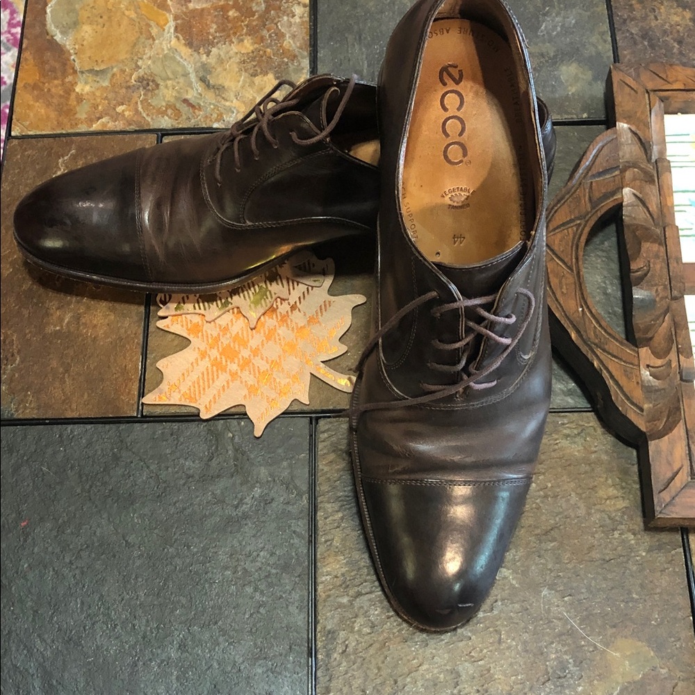 Ecco Dark Brown Leather Dress Shoes